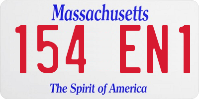 MA license plate 154EN1