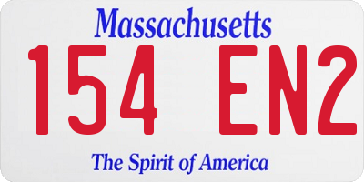 MA license plate 154EN2