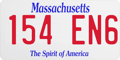 MA license plate 154EN6
