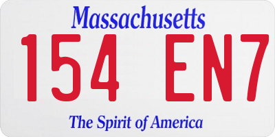 MA license plate 154EN7