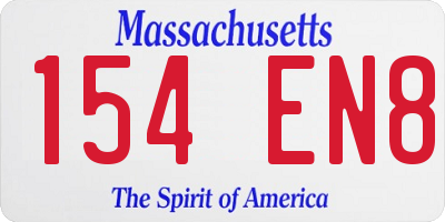 MA license plate 154EN8