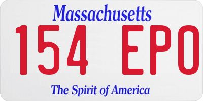 MA license plate 154EP0