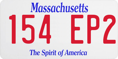 MA license plate 154EP2