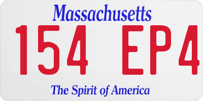 MA license plate 154EP4