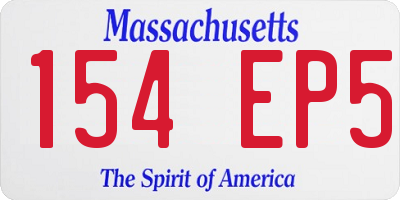MA license plate 154EP5