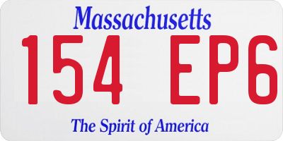 MA license plate 154EP6