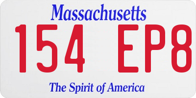 MA license plate 154EP8