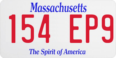 MA license plate 154EP9