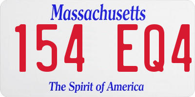 MA license plate 154EQ4