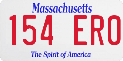 MA license plate 154ER0