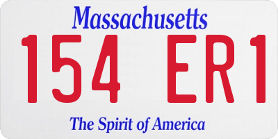 MA license plate 154ER1
