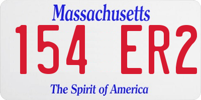 MA license plate 154ER2