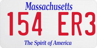 MA license plate 154ER3