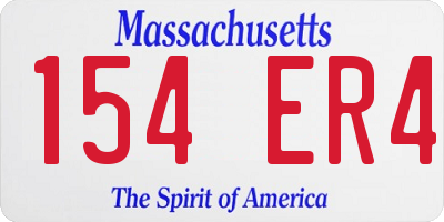 MA license plate 154ER4
