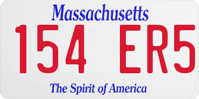 MA license plate 154ER5