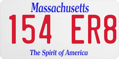 MA license plate 154ER8