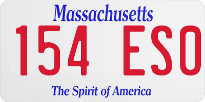 MA license plate 154ES0