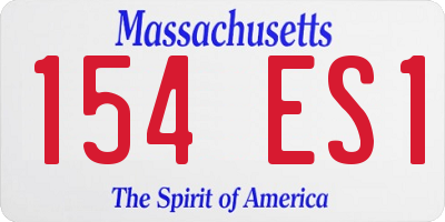 MA license plate 154ES1