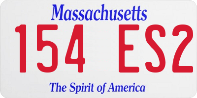 MA license plate 154ES2