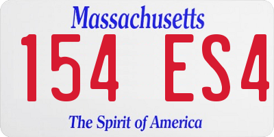 MA license plate 154ES4