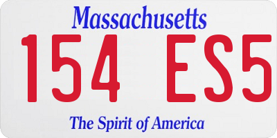 MA license plate 154ES5