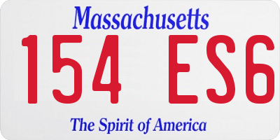 MA license plate 154ES6