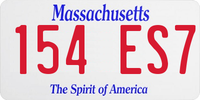 MA license plate 154ES7