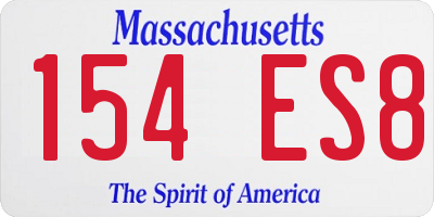 MA license plate 154ES8