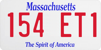 MA license plate 154ET1