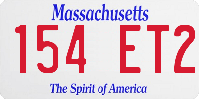 MA license plate 154ET2