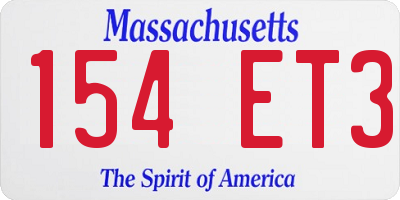 MA license plate 154ET3
