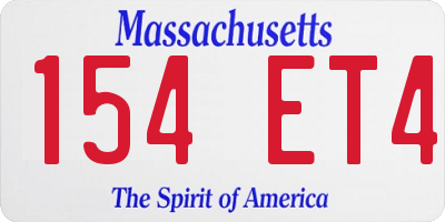 MA license plate 154ET4