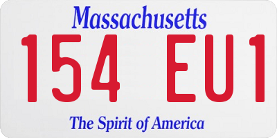 MA license plate 154EU1