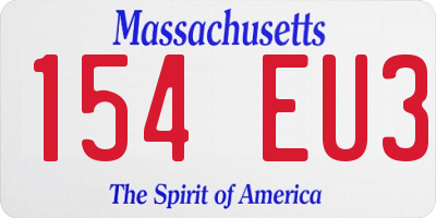 MA license plate 154EU3