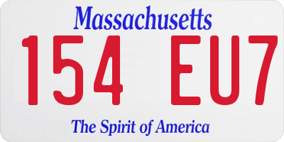 MA license plate 154EU7