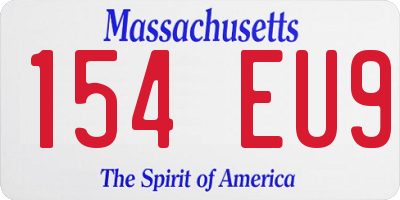 MA license plate 154EU9