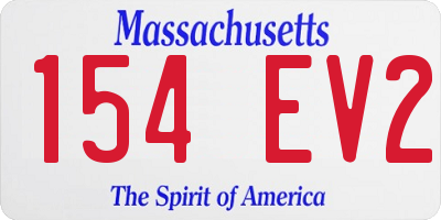 MA license plate 154EV2