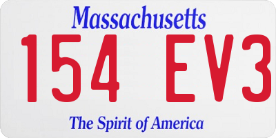 MA license plate 154EV3
