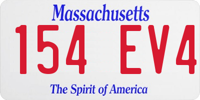 MA license plate 154EV4