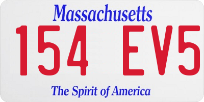 MA license plate 154EV5