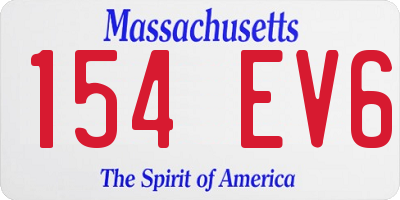 MA license plate 154EV6