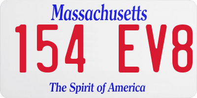 MA license plate 154EV8