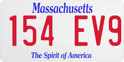 MA license plate 154EV9