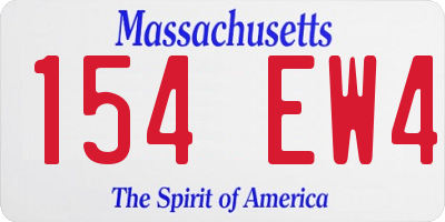MA license plate 154EW4