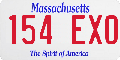 MA license plate 154EX0