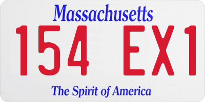 MA license plate 154EX1