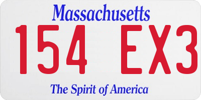 MA license plate 154EX3