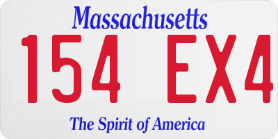 MA license plate 154EX4