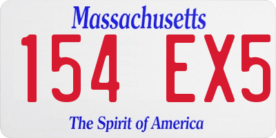 MA license plate 154EX5