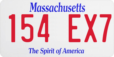 MA license plate 154EX7